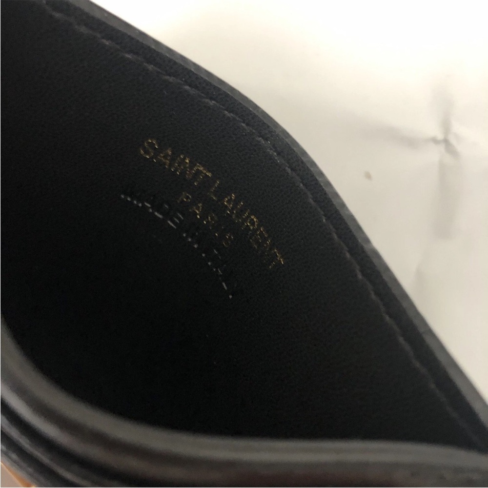 Auth Yves Saint Laurent Black Card Holder with Gold Logo EUC fully inclusive - Picture 5 of 6